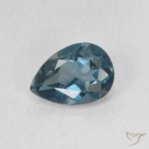 0.86ct Natural Londres Azul Topázio, Formato de pêra, VS