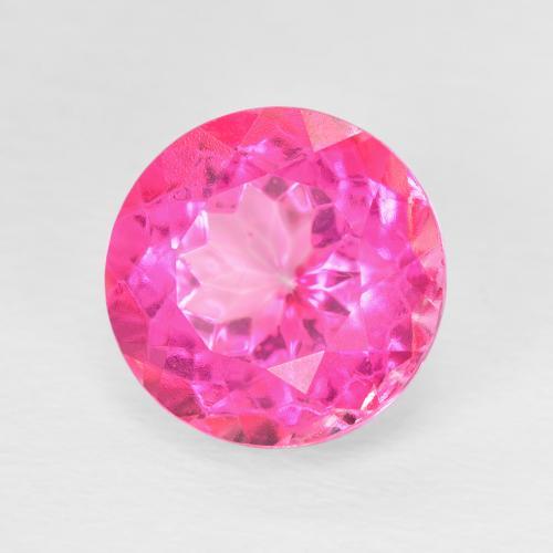 Topázio Magenta Profundo Natural 6.57ct, Redondo, VVS