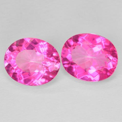 Pedras preciosas de Topázio Medium Dark-Pink natural de 10.71 ct, oval, VVS-VS