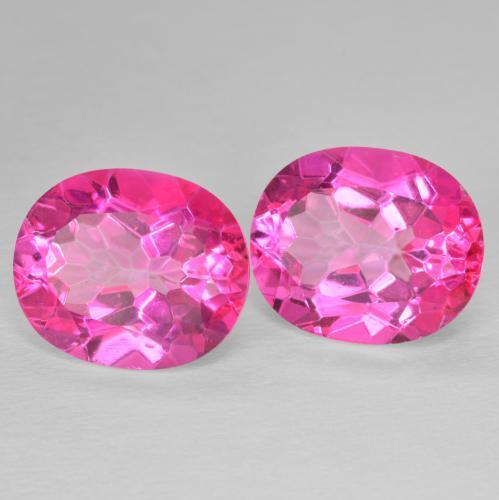 Pedras preciosas de Topázio Magenta Profundo natural de 12.37 ct, oval, VVS-VS