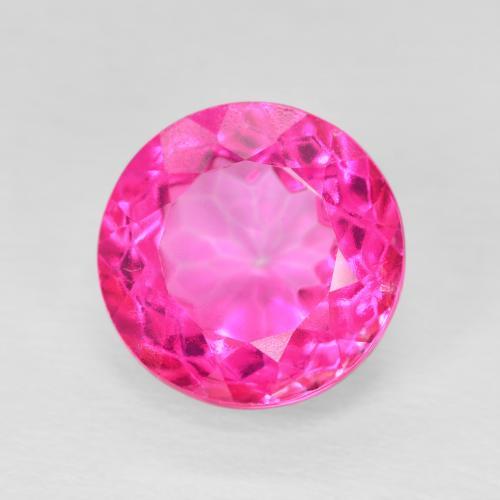 Topázio Magenta Profundo Natural 6.75ct, Redondo, VVS