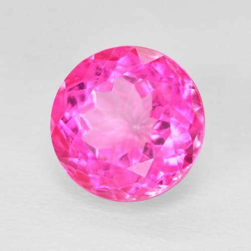 Topázio Magenta Profundo Natural 7.09ct, Redondo, VVS