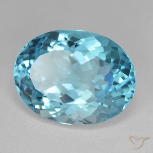 Topázio Azul Suíço Natural 20.27ct, oval, VVS-VS