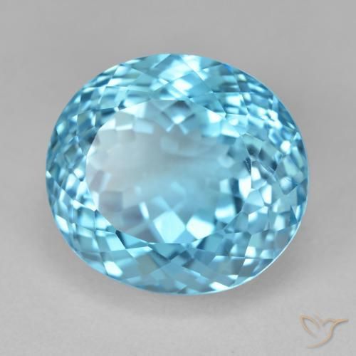 Topázio Azul Suíço Natural 25.54ct, oval, VVS-VS