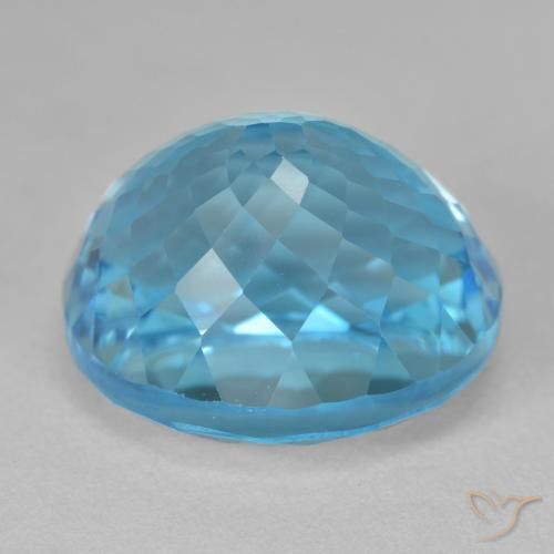 Topázio Azul Suíço Natural 25.54ct, oval, VVS-VS
