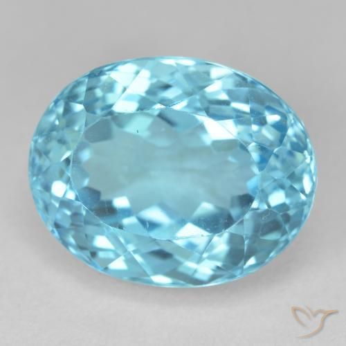 Topázio Azul Suíço Natural 22.94ct, oval, VS
