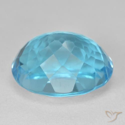 Topázio Azul Suíço Natural 22.94ct, oval, VS