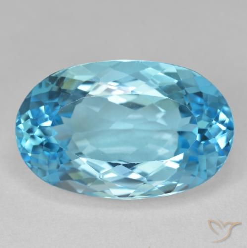 22.20ct Natural Azul Suíço Topázio, oval, VVS-VS