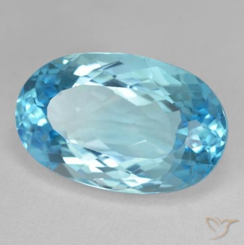 Topázio Azul Suíço Natural 22.20ct, oval, VVS-VS