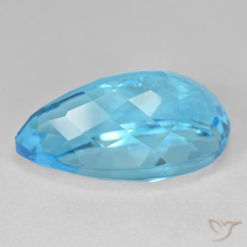 Topázio Azul Suíço Natural 28.62ct, Formato de pêra, VS