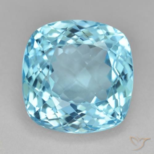 21.60ct Natural Azul Suíço Topázio, Almofada, VS