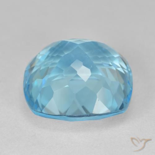 Topázio Azul Suíço Natural 21.60ct, Almofada, VS