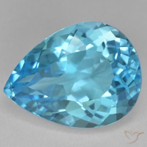 22.29ct Natural Azul Suíço Topázio, Formato de pêra, VVS-VS