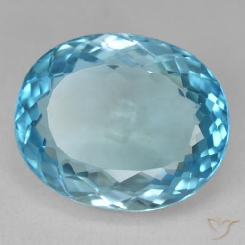 23.45ct Natural Azul Suíço Topázio, oval, VVS-VS