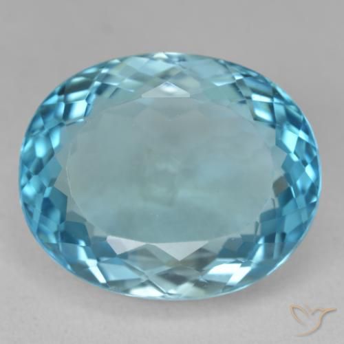Topázio Azul Suíço Natural 23.45ct, oval, VVS-VS