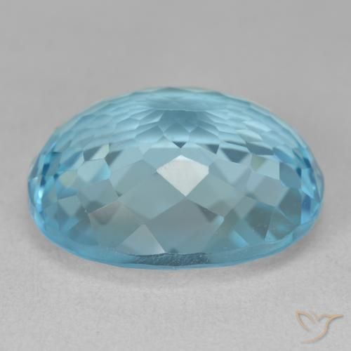 Topázio Azul Suíço Natural 23.45ct, oval, VVS-VS