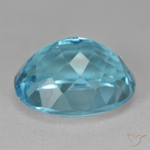 Topázio Azul Suíço Natural 21.53ct, oval, VVS-VS