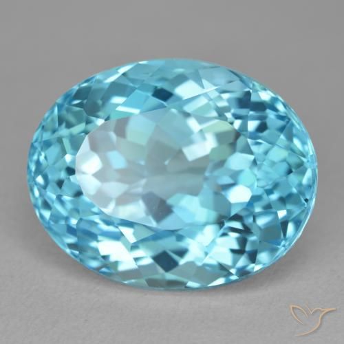 Topázio Azul Suíço Natural 23.52ct, oval, VVS
