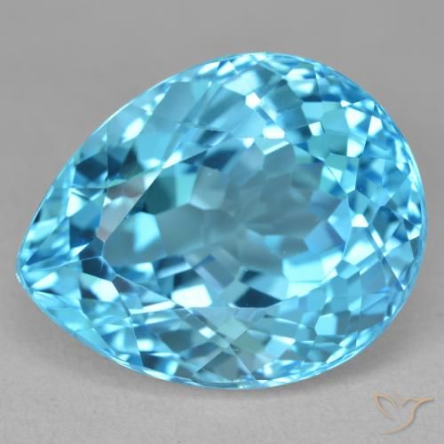 27.19ct Natural Azul Suíço Topázio, Formato de pêra, VVS