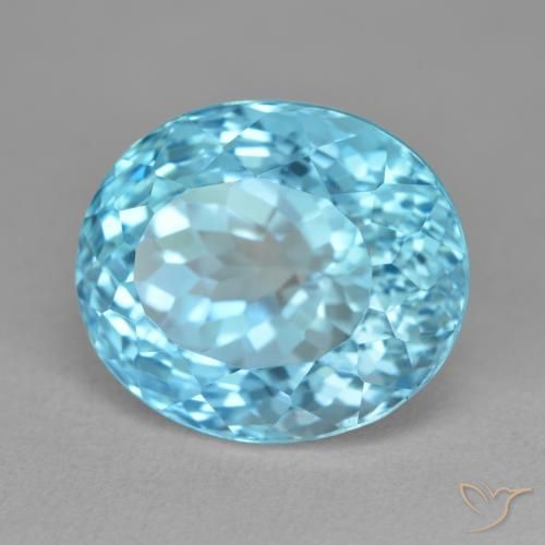 Topázio Azul Suíço Natural 21.10ct, oval, VVS