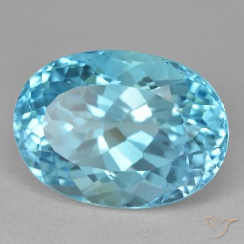 Topázio Azul Suíço Natural 23.61ct, oval, VVS