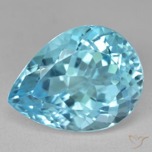 20.41ct Natural Azul Suíço Topázio, Formato de pêra, VVS-VS