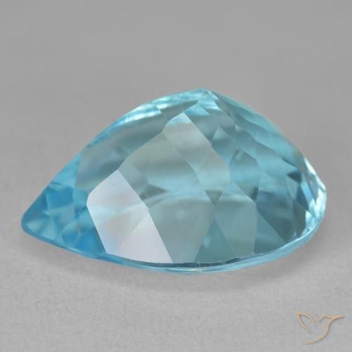 Topázio Azul Suíço Natural 20.41ct, Formato de pêra, VVS-VS