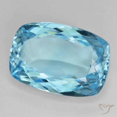Topázio Azul Suíço Natural 27.29ct, Almofada, VVS