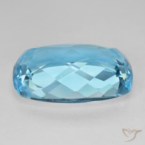 Topázio Azul Suíço Natural 27.29ct, Almofada, VVS