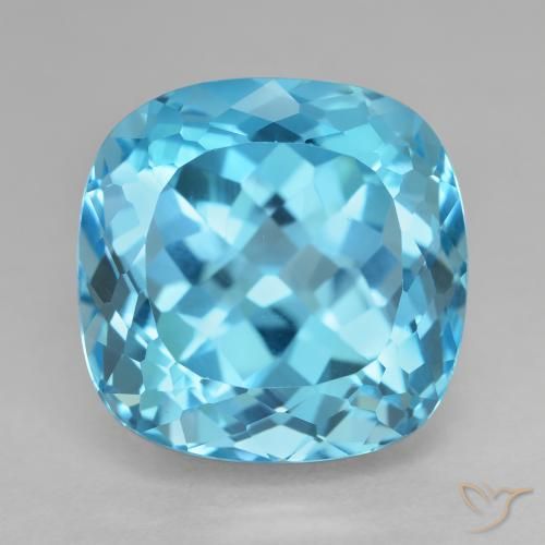 20.98ct Natural Azul Suíço Topázio, Almofada, VVS