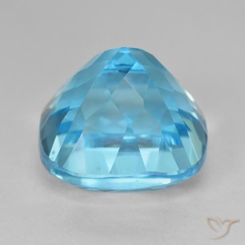 Topázio Azul Suíço Natural 20.98ct, Almofada, VVS