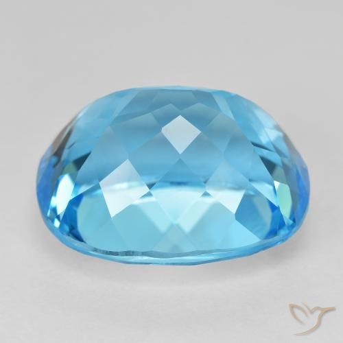 Topázio Azul Suíço Natural 26.00ct, Almofada, VVS