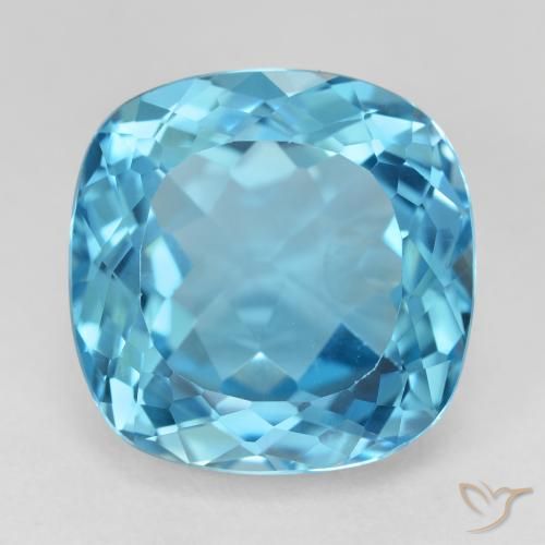 21.83ct Natural Azul Suíço Topázio, Almofada, VVS-VS