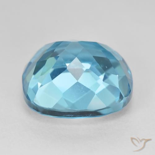 Topázio Azul Suíço Natural 21.83ct, Almofada, VVS-VS