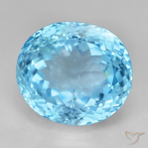 Topázio Azul Suíço Natural 22.74ct, oval, VVS-VS