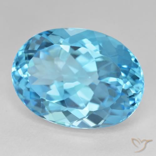 Topázio Azul Suíço Natural 27.52ct, oval, VVS-VS
