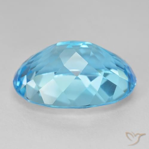 Topázio Azul Suíço Natural 27.52ct, oval, VVS-VS