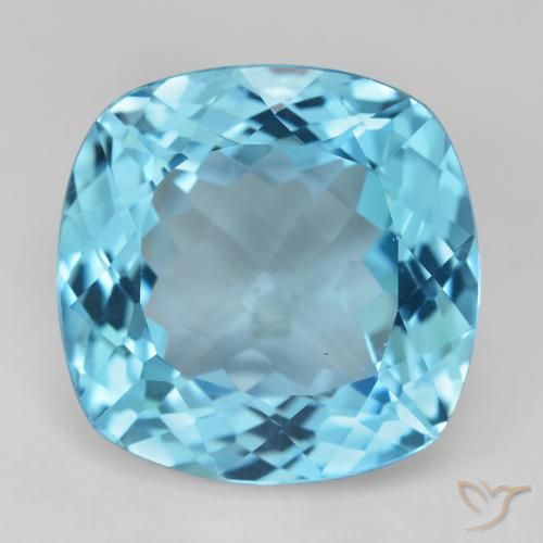29.54ct Natural Azul Suíço Topázio, Almofada, VVS-VS