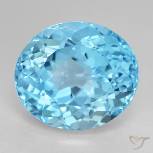 21.10ct Natural Azul Suíço Topázio, oval, VVS-VS