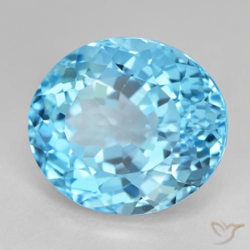 Topázio Azul Suíço Natural 21.10ct, oval, VVS-VS