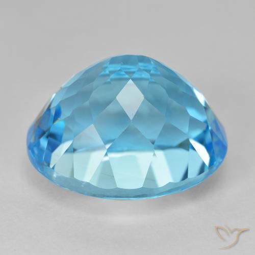 Topázio Azul Suíço Natural 21.10ct, oval, VVS-VS