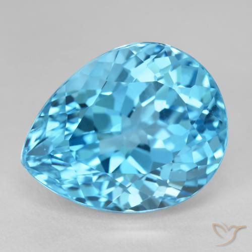 23.23ct Natural Azul Suíço Topázio, Formato de pêra, VVS-VS