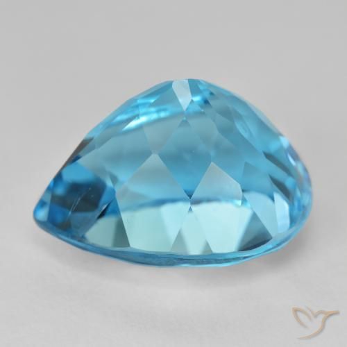 Topázio Azul Suíço Natural 23.23ct, Formato de pêra, VVS-VS