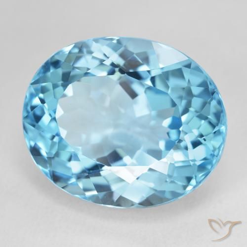 Topázio Azul Suíço Natural 22.53ct, oval, VVS-VS