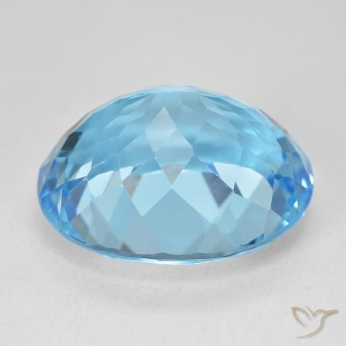 Topázio Azul Suíço Natural 22.53ct, oval, VVS-VS