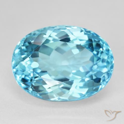 Topázio Azul Suíço Natural 25.84ct, Corte Oval, VVS-VS