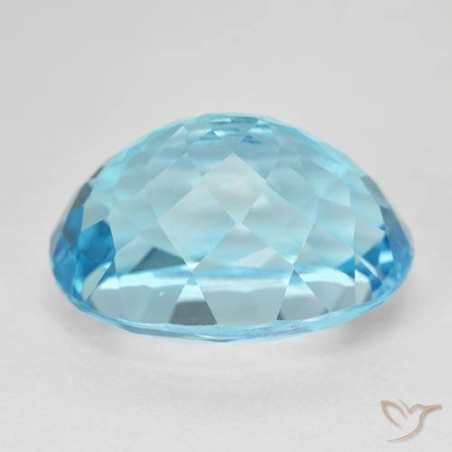 Topázio Azul Suíço Natural 25.84ct, Corte Oval, VVS-VS