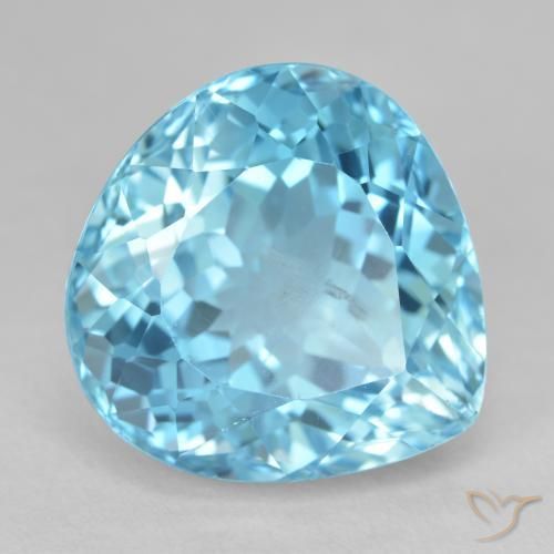 25.68ct Natural Azul Yale Topázio, Formato de pêra, VS