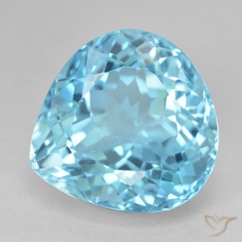 Topázio Azul Yale Natural 25.68ct, Formato de pêra, VS