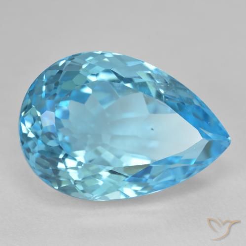 Topázio Azul Suíço Natural 27.17ct, Formato de pêra, VS